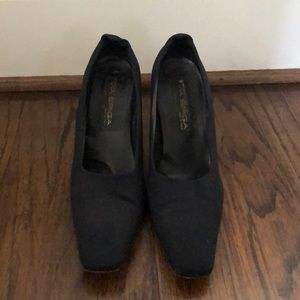 Navy blue chunky heels